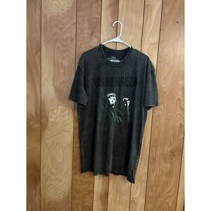 Van Morrison Graphic T-Shirt XXL Gray Acid Wash Rock Band Tee 2023 Official